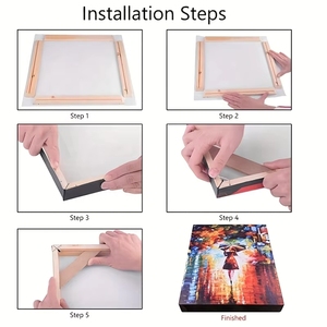 Barres de cadre en bois massif de pin pour toiles de peinture par numéros, encadrements de galerie pour peintures <span class=keywords><strong>à</strong></span> l'huile - Product Image 5