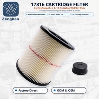 Filtre à cartouche 17816 9-17816 compatible avec les aspirateurs Craftsmans Shop Vac Wet Dry Vac 5-16 gallons, accessoires pour aspirateurs à bande rouge