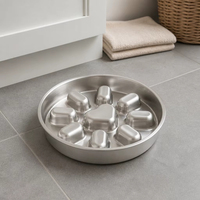 Gamelle Triangle Anti-Glisse pour Chien en Acier Inoxydable, Bol Distributeur de Nourriture Lente Type Puzzle, Portable et Pliable, Écologique, Design Moderne