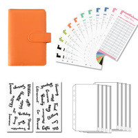 Vente en gros A5 A6 A7 PU cuir Journal 6 anneaux classeur planificateur Macaron spirale Budget classeur avec des enveloppes de trésorerie