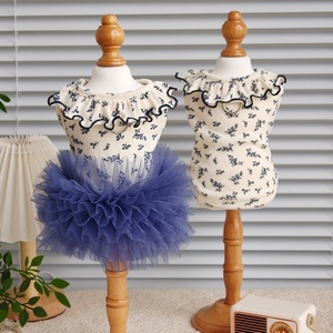 Nouvelle Collection Printemps-Été : Vêtements pour Chiens et Chats à Volants et Motifs Floraux, Modèle Court, Vente en Gros Transfrontalière pour Bichon - Product Image 1