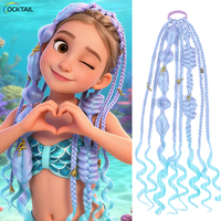 Nouvelles queues de cheval pour enfants style sirène avec élastique, personnalisation disponible, différentes couleurs, queues de cheval pour enfants