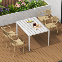 Table de salle à manger et de café extensible moderne en plastique marron avec panneau de commande, pour l'extérieur, le salon, la maison, le restaurant et le jardin