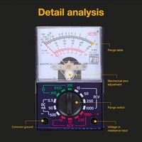 Mini multimètre analogique, outil AC/DC 1000V, voltmètre 250mA, ampèremètre, résistance 1K, multimètre de tension à pointeur portatif