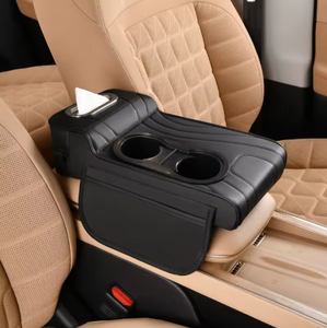 Organizzatore Universale HS3 2025 per Bracciolo Centrale Auto in Pelle di Alta Gamma con Doppio Portabicchieri, Cuscinetto Rialzato e Copertura Protettiva - Nuovo High-Tech - Product Image 2