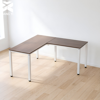 Bureau en L 150x150x75cm, table de bureau au design architectural, banc modulaire pour studios de design, poste de travail en îlot