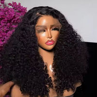 Perruque frontale en dentelle 13x6 en cheveux indiens bruts, perruques frontales en dentelle de cheveux humains en gros, perruques de cheveux humains vierges naturels bouclés afro coupe pixie