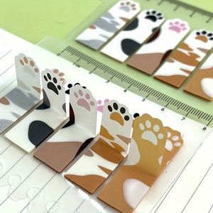 Cute Cartoon Cat Paw Pet Fluorescent Study Office Supplies Binder <b>Labels</b> Transparent Index Tabs for Memo Pads Back-to-School - Product Image 3