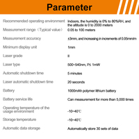 Nouveau télémètre laser numérique Bluetooth IP54 vert 100m de MAKA
