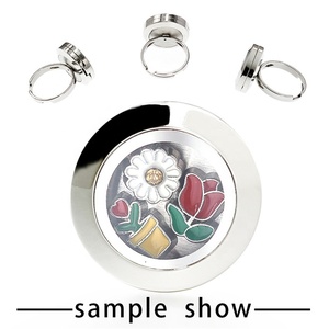 Nhẫn Ngón Tay Trơn Đóng Nam Châm Bằng Thép Không Gỉ 20Mm Vòng Đeo Tay Mặt Thủy Tinh + Mặt Sau Bằng Thép Không Gỉ - Product Image 5