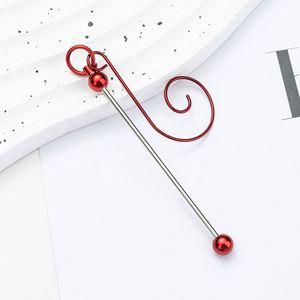 <b>Creative</b> Beaded Hooks for Christmas Tree Decorations, DIY Metal Hooks, Festive Ornament Hangers, Holiday Craft Supplies - Product Image 2