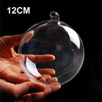 Boules d'anneau en verre transparentes personnalisées Tentures d'arbre de Noël Ornement Globe Boule de verre pour décorations de fête