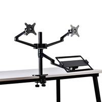 Support de bureau et support pour ordinateur portable en promotion – Cadre combiné double écran pour ordinateurs portables 17-32 pouces et moniteurs 11-17 pouces