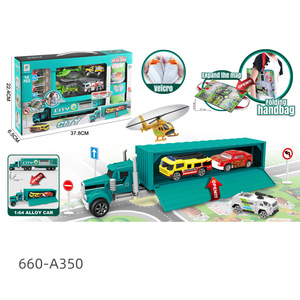 Camión de Policía de Juguete de Aleación con Mapa y Vehículos para Niños de 4 a 6 Años, Escala 1:64 - Product Image 4