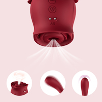 Vibrateur clitoridien à double tête avec 9 modes de vibration, langue vibrante pour lécher les mamelons, succion orale pour femmes