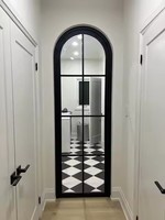 Porte battante en acier Anhui Hotian avec verre trempé et double vitrage à 4 panneaux