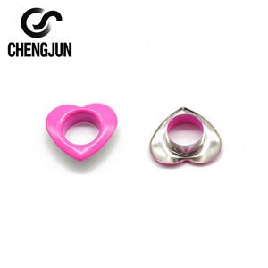 Kaplama teknikleri pembe kalp şekilli kuşgözü tokaları 10mm bronz halkalar giyim için ayakkabı çantaları - Product Image 4