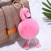 Porte-clés Flamant Rose en Peluche Doux et Moelleux, Pendentif Mignon pour Voiture, Sac à Main, Sac d'École ou Téléphone Portable