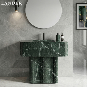 Lavabo de Mármol Verde Alpi Landerstone, Muebles de Baño con Piedra Natural, Lavabo de Mármol Verde - Product Image 1