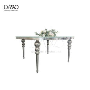 <span class=keywords><strong>2025</strong></span> Sang Trọng Vòng Shinny Bạc Thép Không Gỉ Tiệc Cưới Bảng Chất Lượng Tốt Vòng Bàn Tiếp Tân - Product Image 5