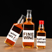 Botol anggur kaca kosong Mini 50ml dengan tutup sekrup untuk Brandy & kapasitas wiski 500ml untuk minuman energi