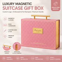Boîte cadeau magnétique pliable personnalisée avec poignée, style valise de luxe, emballage rigide en carton pour produits de beauté