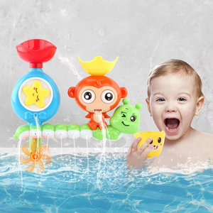 Ensemble <span class=keywords><strong>de</strong></span> jouets aquatiques rotatifs pour baignoire pour enfants, adorable singe pulvérisateur, moulin à vent étoile, compagnon <span class=keywords><strong>de</strong></span> <span class=keywords><strong>bain</strong></span> pour bébés <span class=keywords><strong>de</strong></span> <span class=keywords><strong>18</strong></span> <span class=keywords><strong>mois</strong></span> et plus - Product Image 4