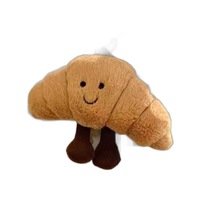 Porte-clés amusant en coton en forme de croissant, pendentif mignon en peluche pour sac à dos, jouet en peluche pour enfants