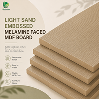 Panneau MDF mélaminé Jinbase 18 mm, grain de bois gaufré sable chaud, E0, 1220x2440 mm, panneau de fibres à densité moyenne stratifié mélamine