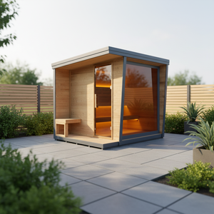 Sauna Exterior de Abeto Carbonizado para 6 Personas, Cabaña Rústica Resistente a la Intemperie para Relajación en el Patio Trasero - Product Image 4