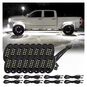 Luces LED Blancas Puras de 16 Cápsulas para Rocas con Arnés de Cableado, Interruptor de Encendido/Apagado, Luces de Bajo Perfil de 6000K, 12v 36W, Impermeables para Camiones y Vehículos Todoterreno - Product Image 1