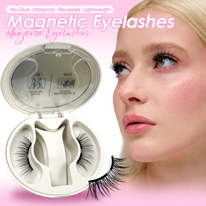 Cils magnétiques réutilisables sans colle, effet 3D naturel, en fibres synthétiques, format voyage, pour usage quotidien – Offre Spéciale - Product Image 1