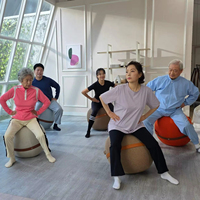 Chaise de yoga confortable recouverte de tissu, siège élégant pour le bureau à domicile, chaise à billes d'équilibre pour la méditation et la relaxation