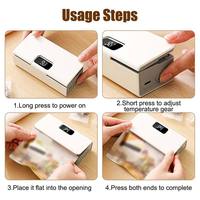 Mini-scelleuse portable pour sacs, idéale pour le stockage alimentaire, batterie 1600 mAh, 5V, six températures réglables, pour l'organisation à domicile