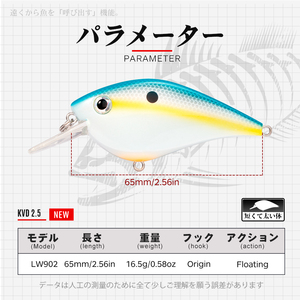 Leurres de pêche 65mm/16.5g en gros, crankbaits de plongée profonde, leurres de surface, appâts de pêche pour bar, leurres artificiels durs - Product Image 2
