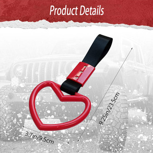 ZEAL Heart JDM Warning Hanging Ring <strong>Tow</strong> <strong>Strap</strong> <strong>Hook</strong> Hand Pull Ring <strong>Strap</strong> for Front Rear Bumper - Product Image 4