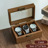 Boîte à montres JinZheng élégante en bois de noyer massif, faite à la main, avec 3/6/10/12 emplacements, étui de rangement et de présentation doublé de velours, design animalier unique