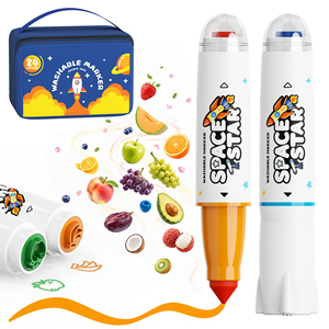 Juego de 24/36 Marcadores de Plástico Lavables y Borrables, de Doble Punta, para Dibujo Artístico Infantil, Tipo Acuarela - Product Image 1