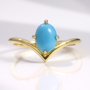 Precio al por mayor 925 plata esterlina chapada en oro piedra preciosa colorida corte ovalado 6x8mm en forma <span class=keywords><strong>de</strong></span> gota delicada piedra preciosa anillo <span class=keywords><strong>de</strong></span> lágrima - Product Image 3