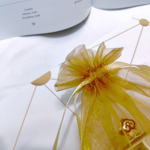 ถุงของขวัญใสพิมพ์โลโก้ตามสั่ง ถุงผ้าออร์แกนซ่าแบบมีเชือกผูก - Product Image 3