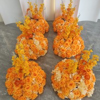 Boule de fleurs artificielles en gros, boule de fleurs au toucher réel pour centre de table de mariage, décoration de mariage