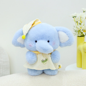 Nuovo felice carino piccolo elefante blu di pezza con riempimento di cotone PP peluche per bambini compagno bambola adorabili decorazioni per la casa bambole - Product Image 2