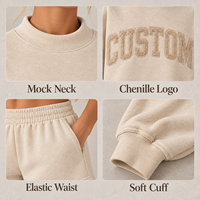 Ensemble de détente 2 pièces personnalisé pour femme, col rond, sweat-shirt oversize et short, tenue douce pour le quotidien et la maison