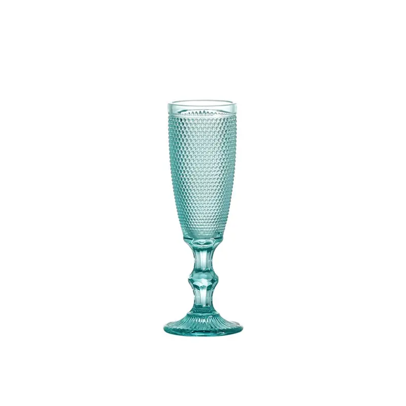 Champagner gläser Hochzeits feier Becher Design Glaswaren Wein Saft Tasse Vintage Muster Retro geprägtes farbiges Glas