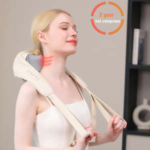 6 cabezales de masaje, masajeador inteligente de amasado fuerte, masajeador de cuello y hombros portátil para la parte superior de la espalda, máquina 2023 con calor - Product Image 2