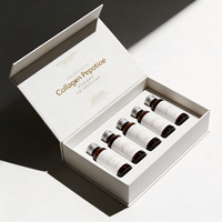 Emballage personnalisé pour peptides et boîtes rigides avec logo imprimé en bronzage haut de gamme pour les médicaments au collagène et aux peptides