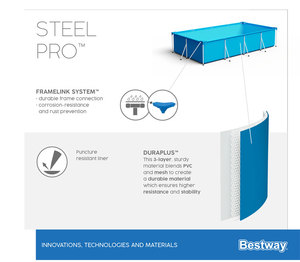 <span class=keywords><strong>Bestway</strong></span>-PISCINA <span class=keywords><strong>rectangular</strong></span> para niños, 56404, metral, para exteriores - Product Image 3