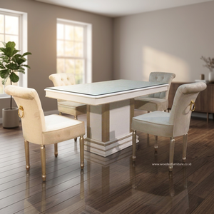 Muebles de comedor de estilo europeo, silla de estilo francés, mesa antigua, juego de comedor antiguo - Product Image 2