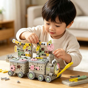 Juego de Herramientas Educativas STEM para Ensamblar Tornillos, Bloques de Construcción de Plástico para Niños, Juguete de Bricolaje, Banco de Trabajo de Juego con Caja de Herramientas Portátil - Product Image 2