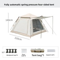 Tente hexagonale extérieure entièrement automatique Protection solaire étanche Ouverture rapide Tente familiale de parc portable Structure de deux chambres